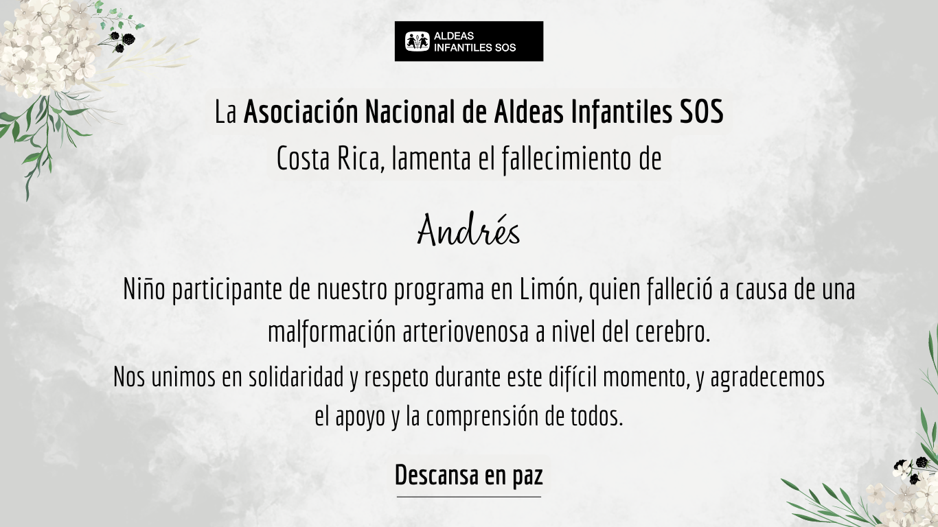 Nota luctuosa Aldeas Infantiles SOS